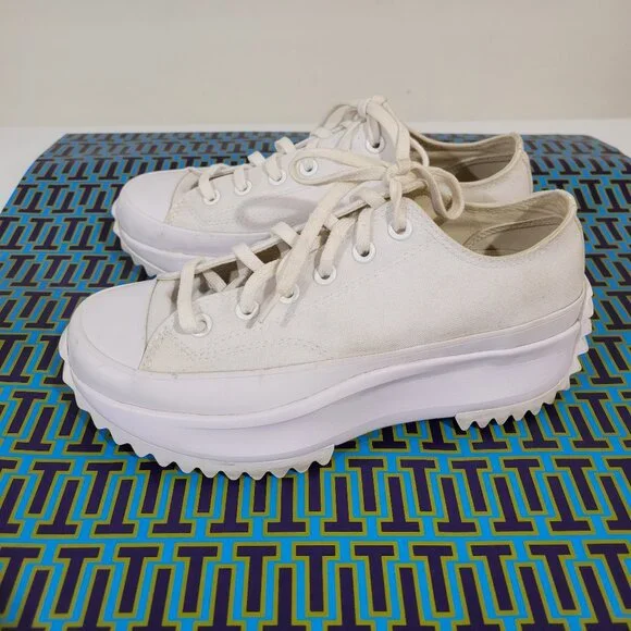 CONVERSE Platform White Canvas Sneaker Size 8.5 - Picture 3 of 12